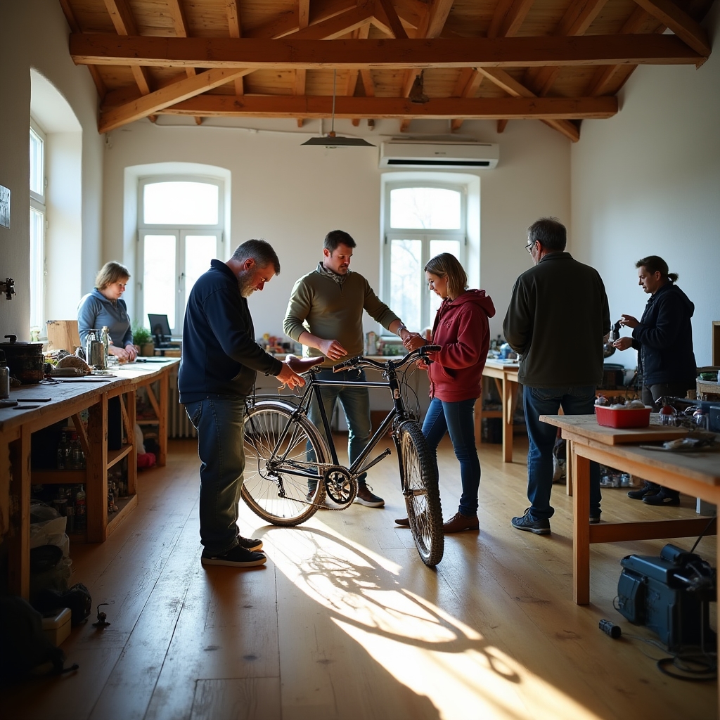 Community-Treffen eines Repair-Cafés in Salzburg